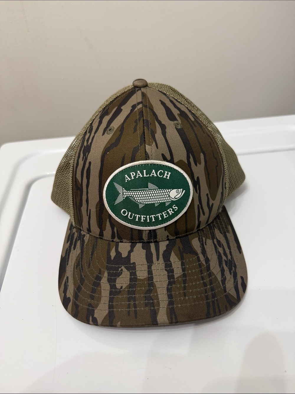 🥳 5 for $25 BUNDLE Men's Camo Trucker Hat Apalach Outfitters - Olive Green